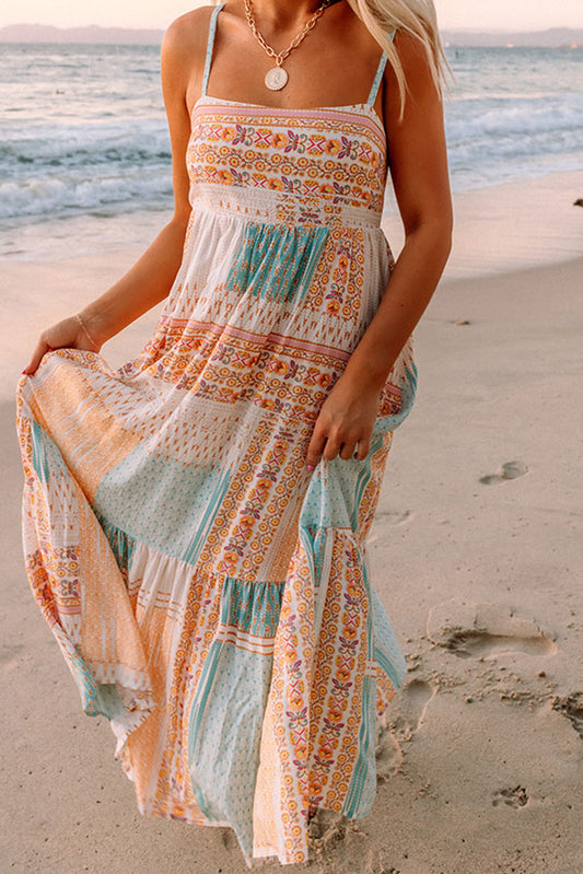 Multicolor Boho Patchwork Print Square