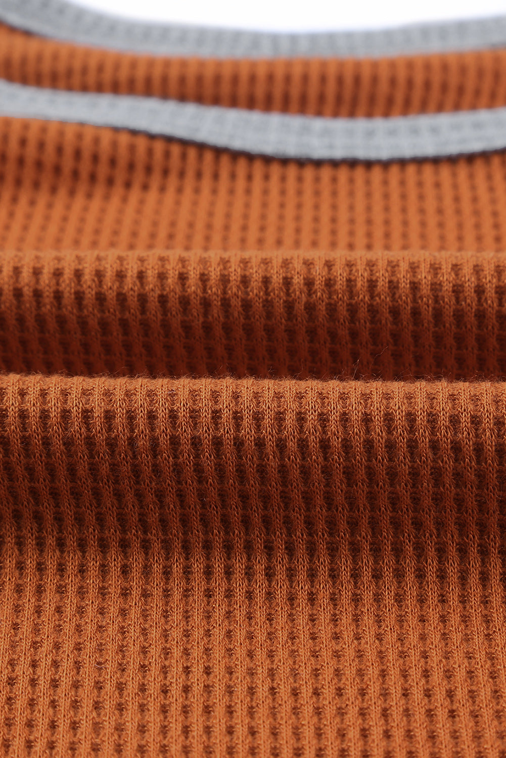 Brown Waffle Knit Leopard Patchwork