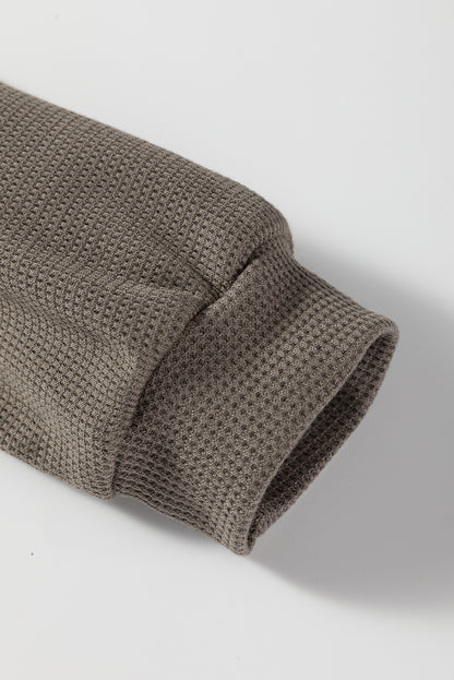 Simply Taupe Waffle Knit Shirt Tunic Dress