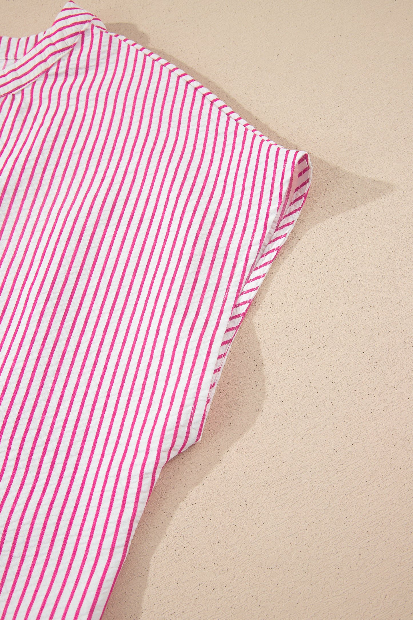 Black Stripe Frilled Detail Half Buttons Short Sleeve Long Dress