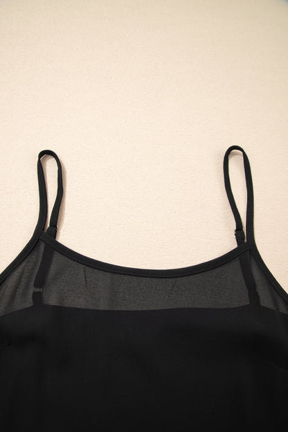 Black Printed Sleeveless Maxi Dress