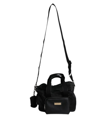Dolce & Gabbana Black Shoulder Strap Pet Carry Logo Plaque Bag