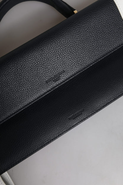 Dolce & Gabbana Blue White Calfskin Leather Crossbody Shoulder Bag