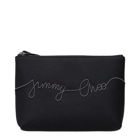 Jimmy Choo Black Satin Clutch Bag