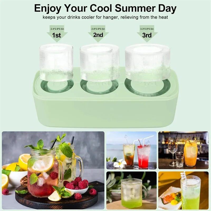 Hello AKARI Ice Cube Mold Tray For Stanley 20/30/40 Oz Tumbler Cups YELLOW