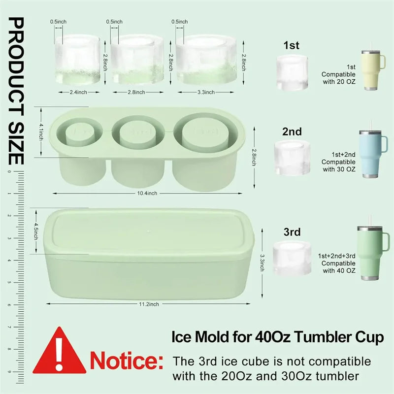 Hello AKARI Ice Cube Tray For Stanley 20/30/40 Oz Tumbler Cups