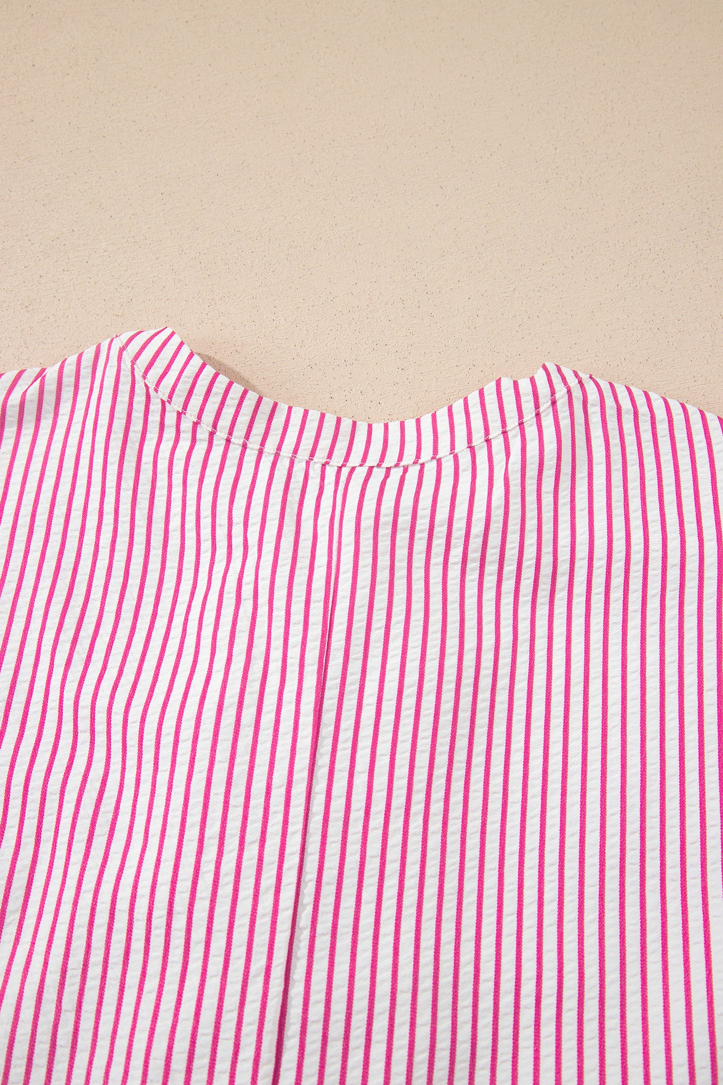 Black Stripe Frilled Detail Half Buttons Short Sleeve Long Dress