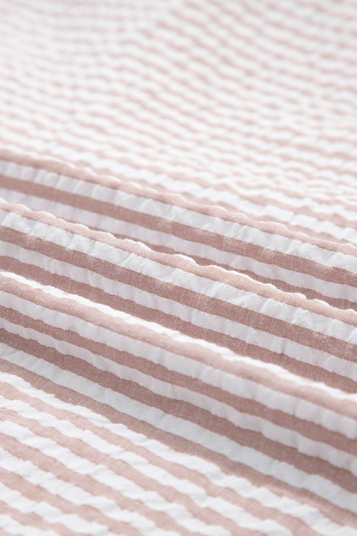 Khaki Stripe Frilled Collar Half Sleeve Shirt Maxi Dress