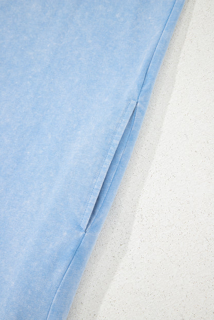 Beau Blue Mineral Wash Tank Mini Dress with Pockets