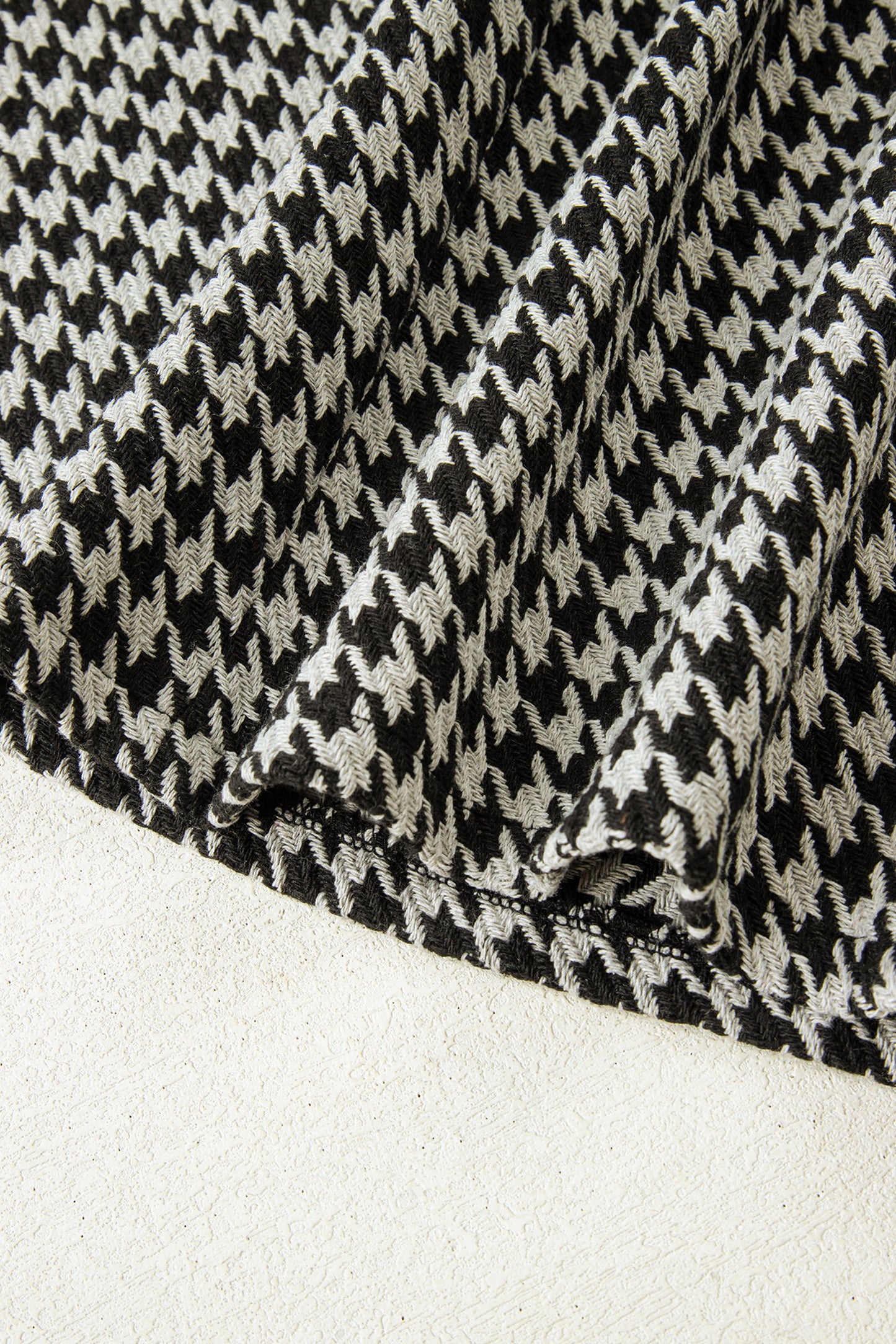 Red Houndstooth Print V Neck Sleeveless Mini Dress