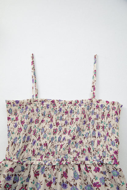 Multicolour Bohemian Ditsy Floral Smocked Fit Flare Sundress